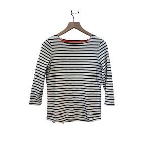 Joules Mariners Grade Size M Blue and White Striped 3/4 Sleeve Shirt